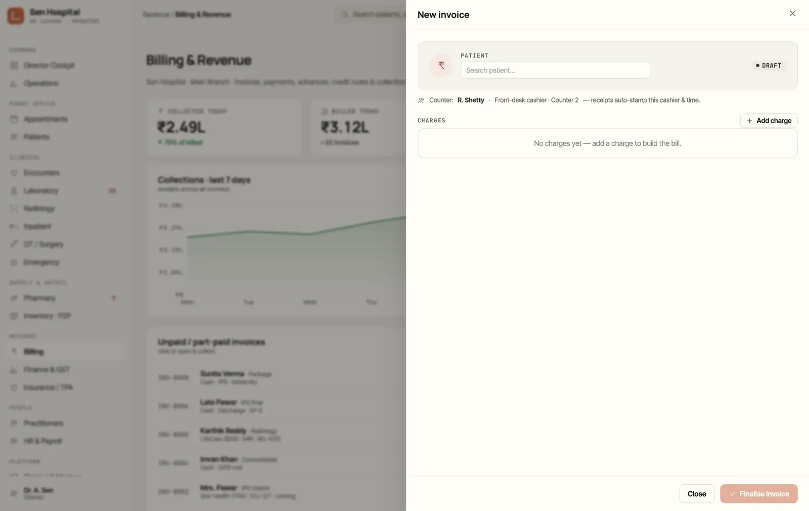 Creating a GST invoice in Lucoze