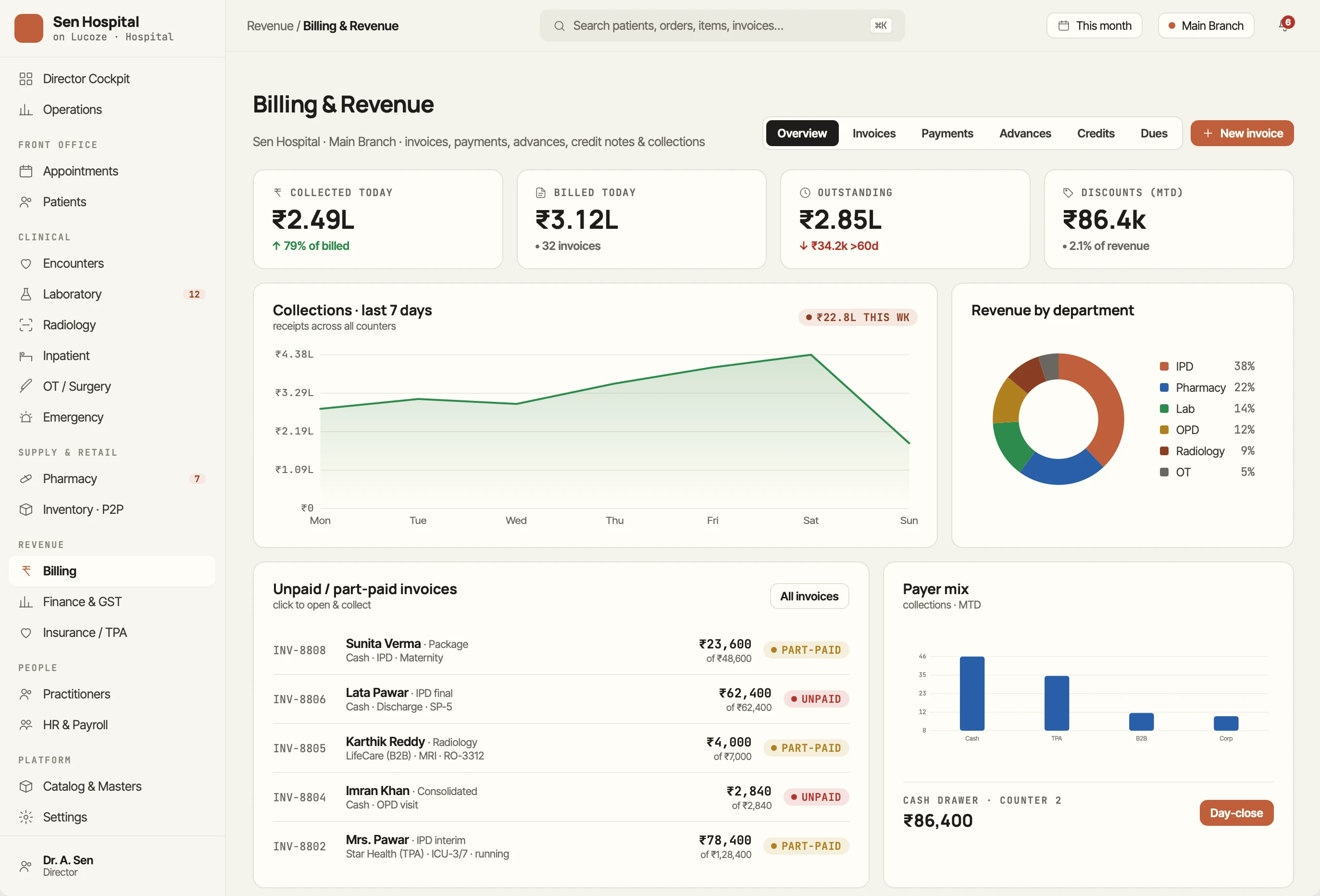 GST-compliant billing and invoicing in Lucoze