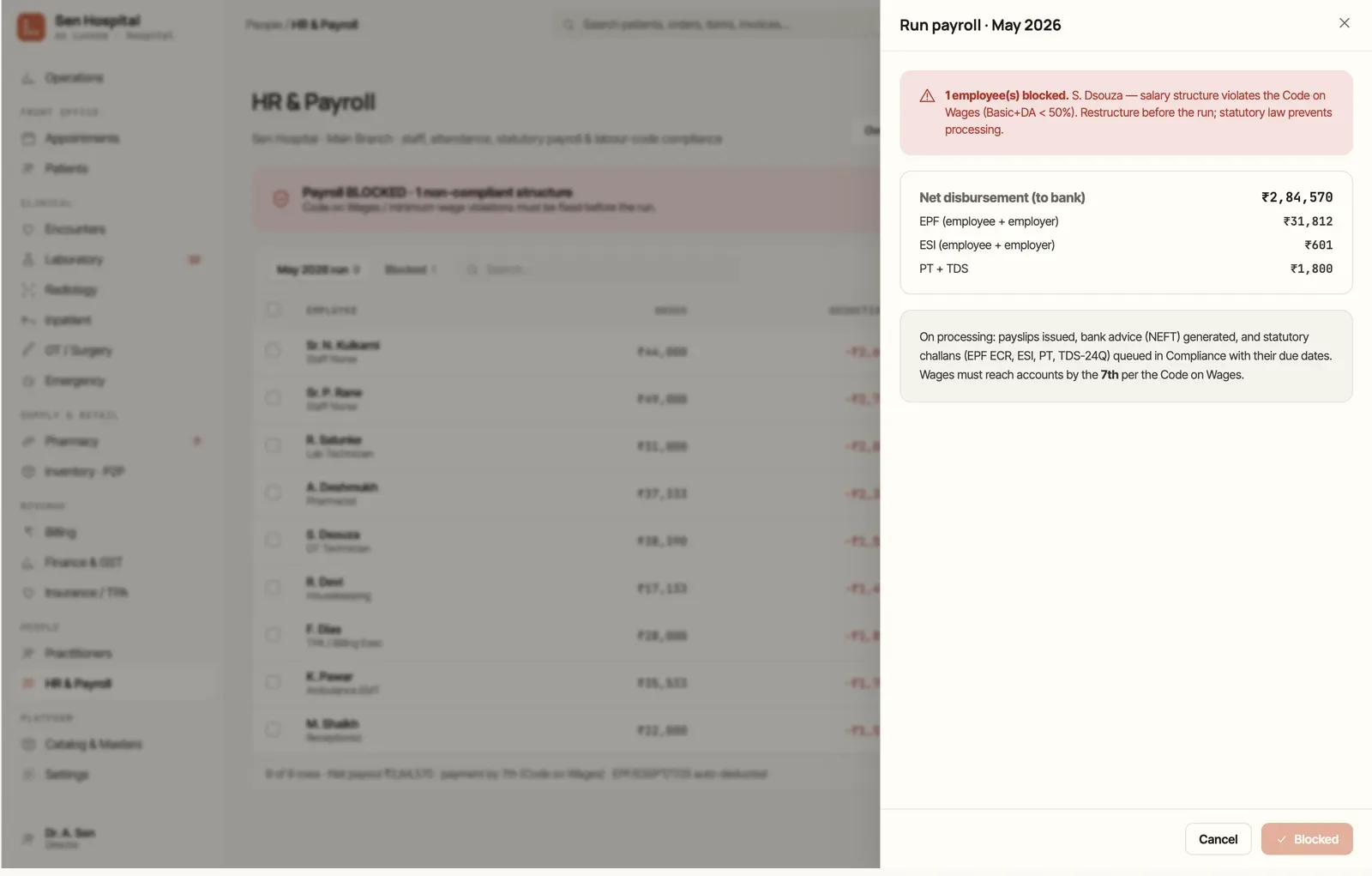 Running payroll in Lucoze