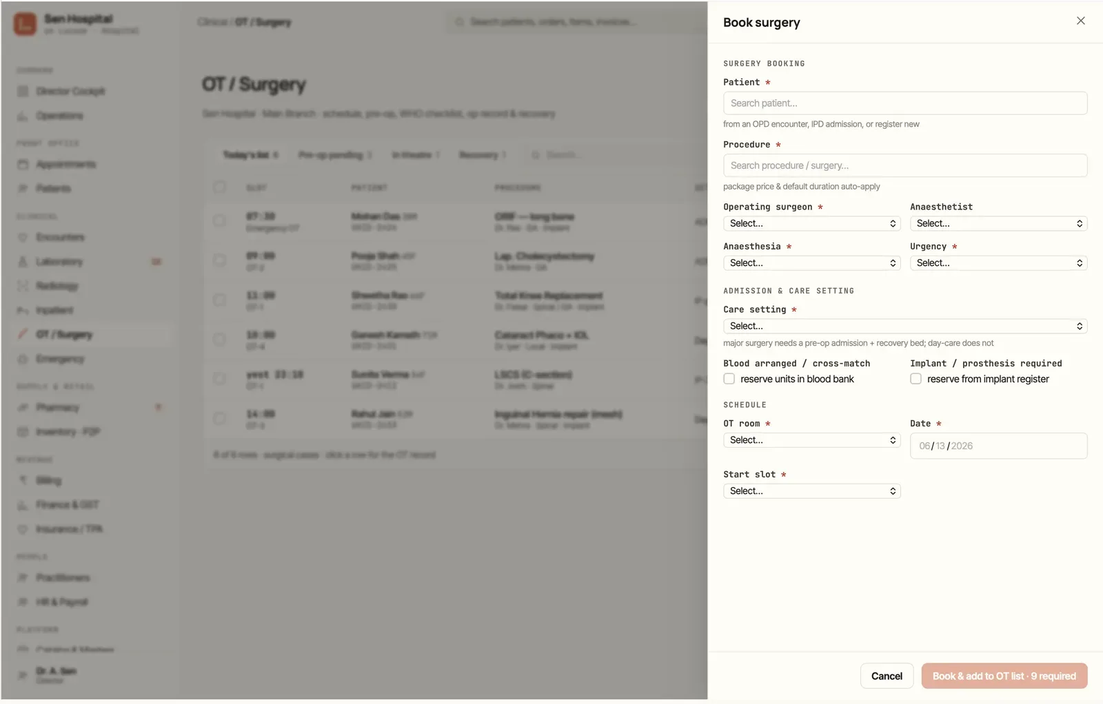Booking a surgery in Lucoze